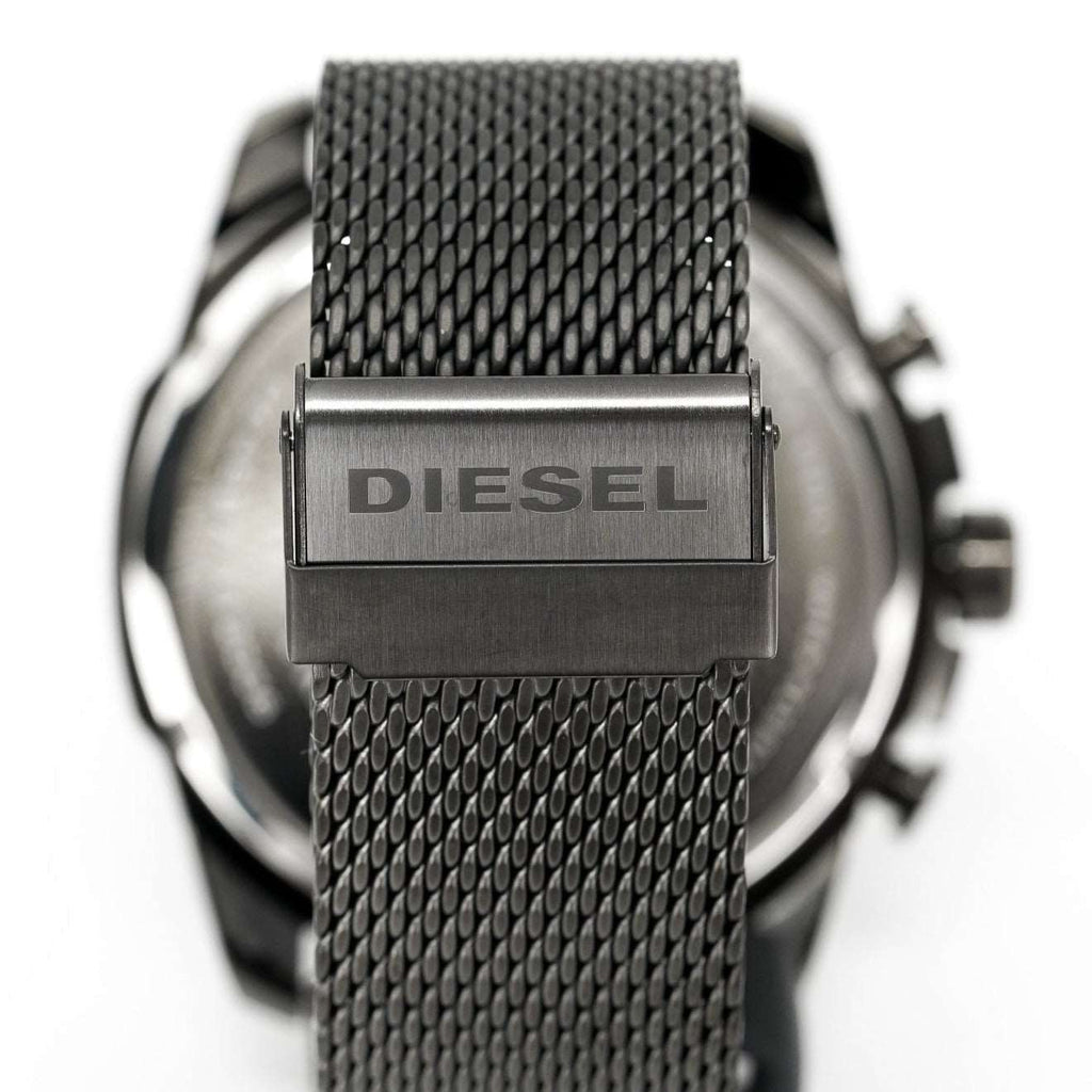 Diesel Dz4527 Men S Chronograph Mega Chief Gunmetal Mesh Watch